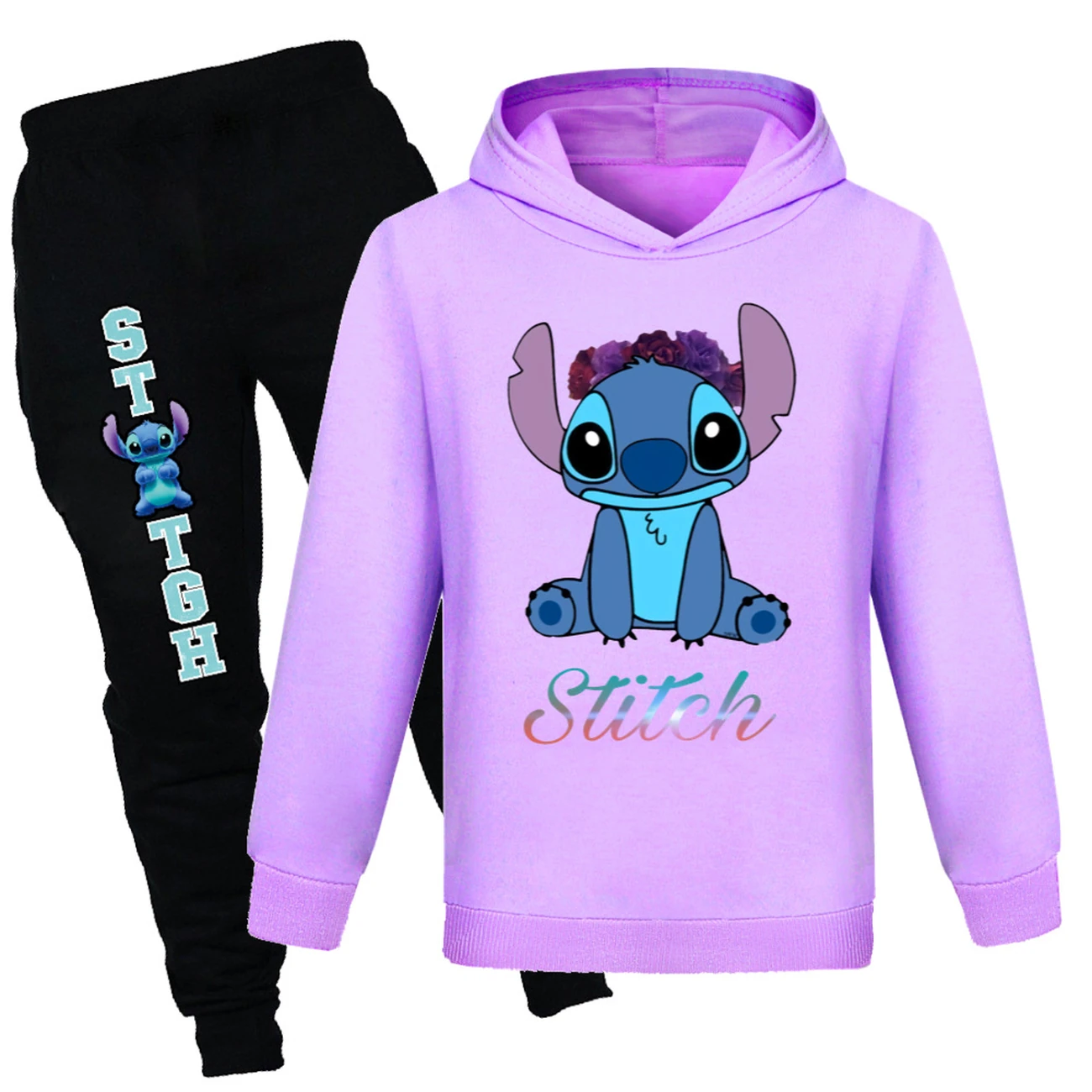 Kids’ Hoodie & Jogger Set — 1137 Edition, Style 04 · Purple