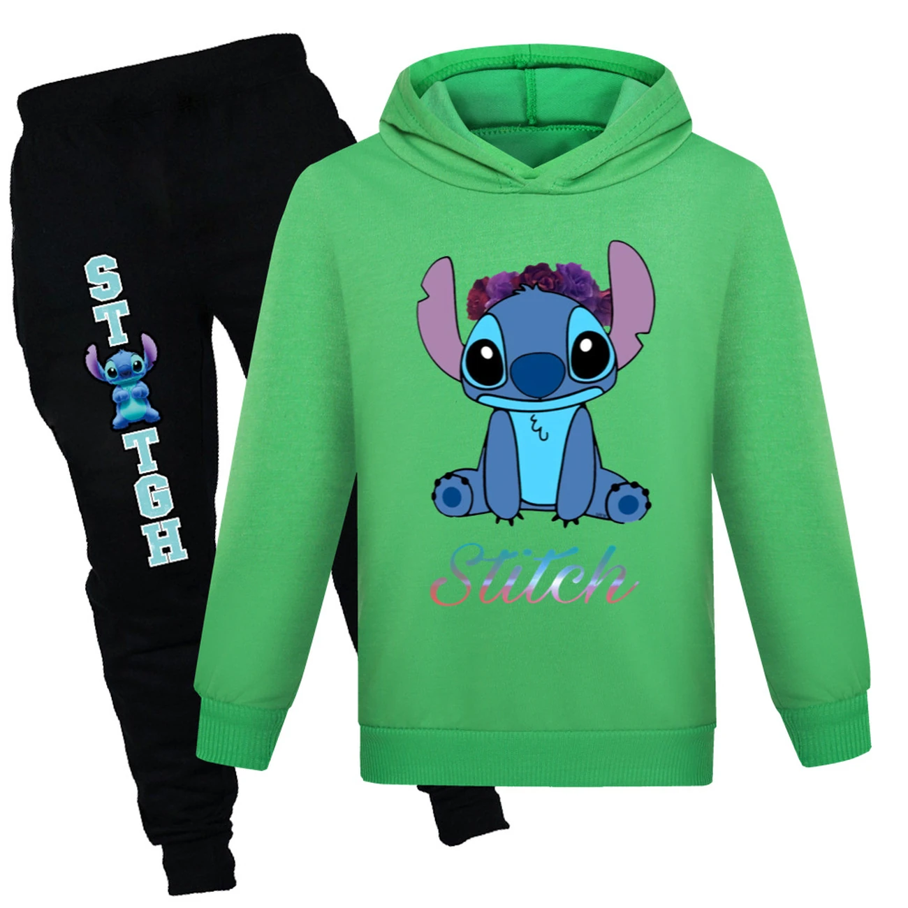 Kids’ Hoodie & Jogger Set — 1137 Edition, Style 06 · Green