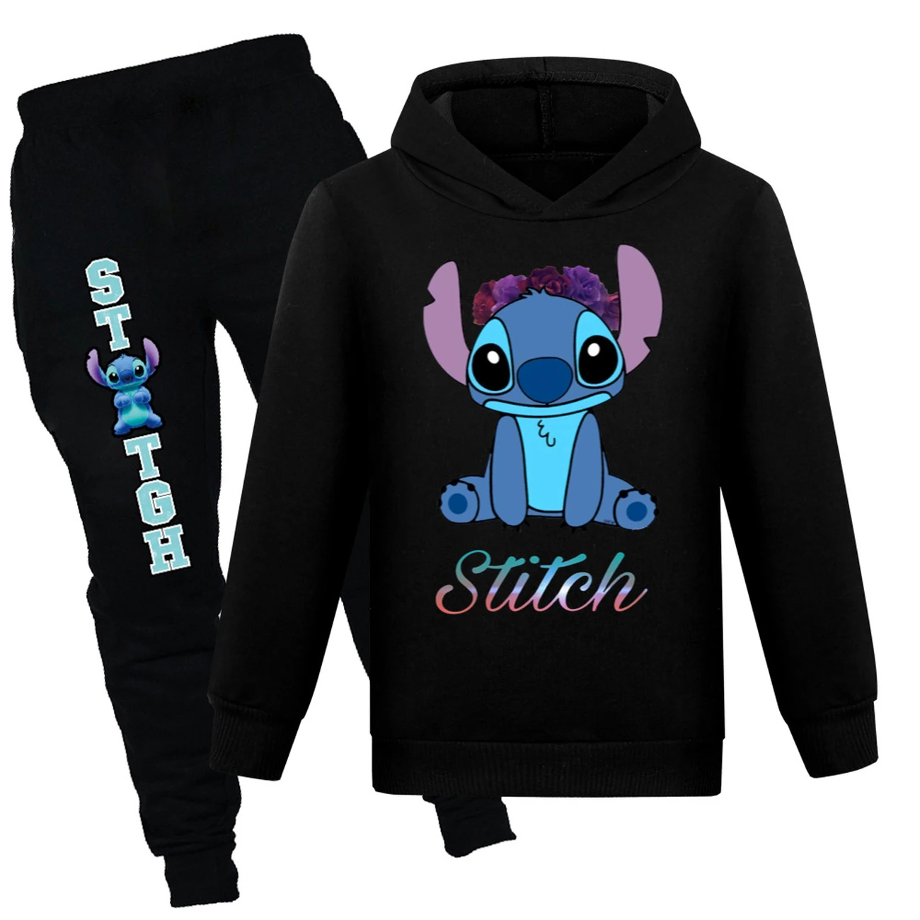 Kids’ Hoodie & Jogger Set — 1137 Edition, Style 07 · Black