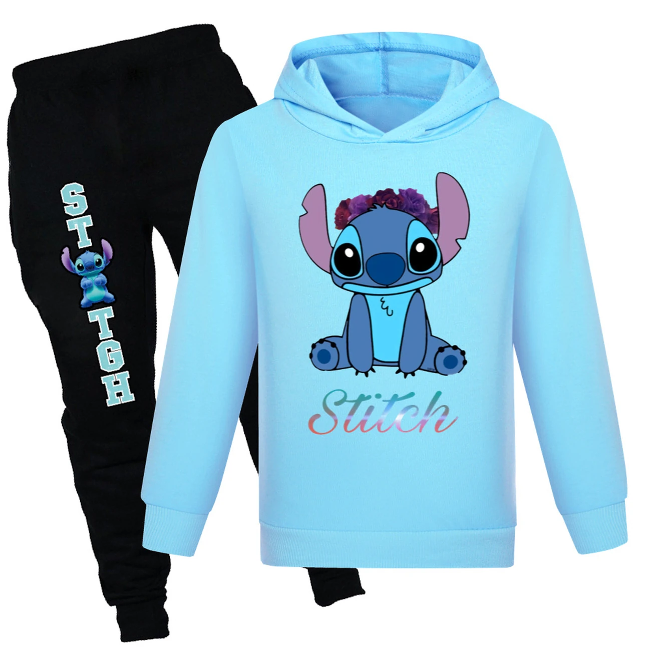 Kids’ Hoodie & Jogger Set — 1137 Edition, Style 08 · Light Blue