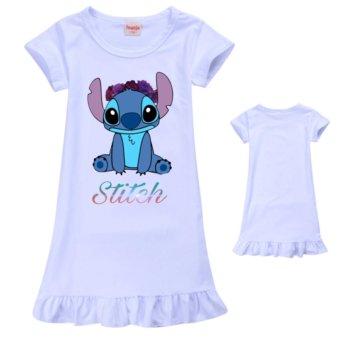 Girls’ Ruffle-Hem Lounge Dress — 1137 Edition, Style 01 · White