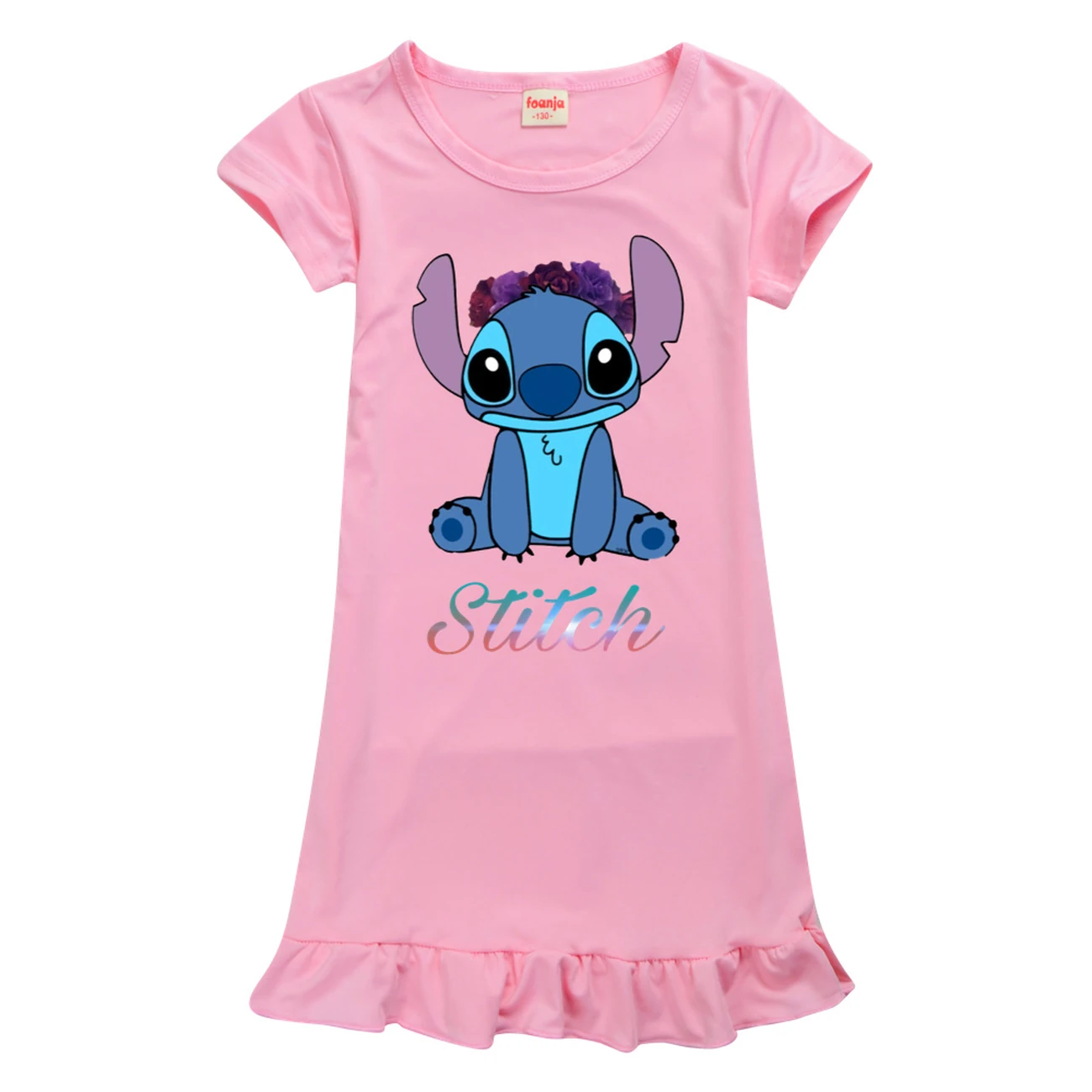 Girls’ Ruffle-Hem Lounge Dress — 1137 Edition, Style 02 · Pink