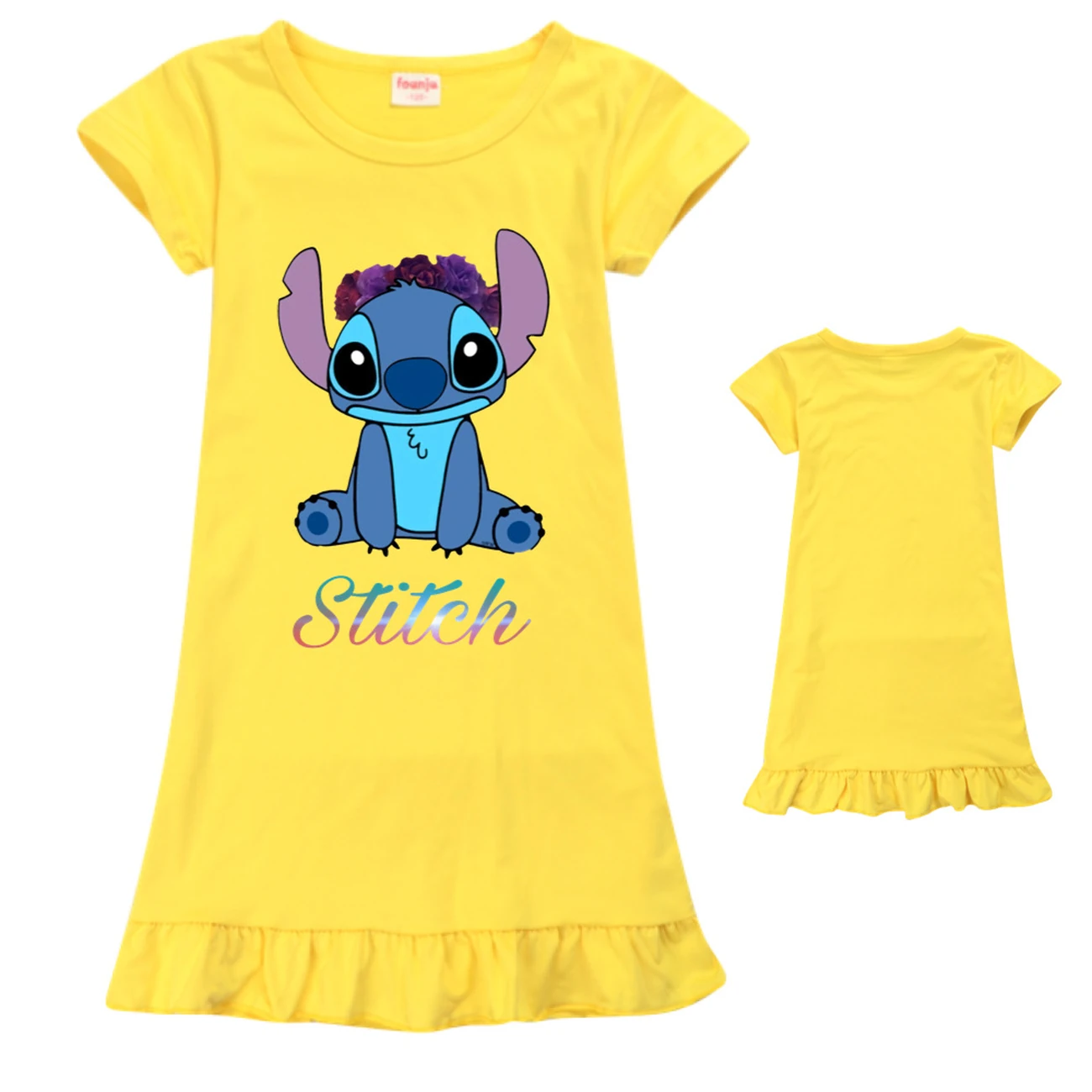 Girls’ Ruffle-Hem Lounge Dress — 1137 Edition, Style 03 · Yellow