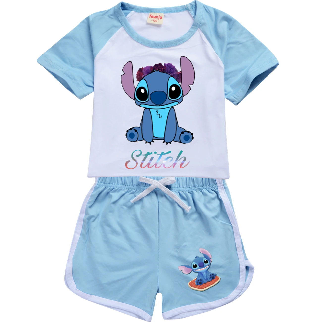 Kids’ Tee & Shorts Active Set — 1137 Edition, Style 04 · Set · Light Blue