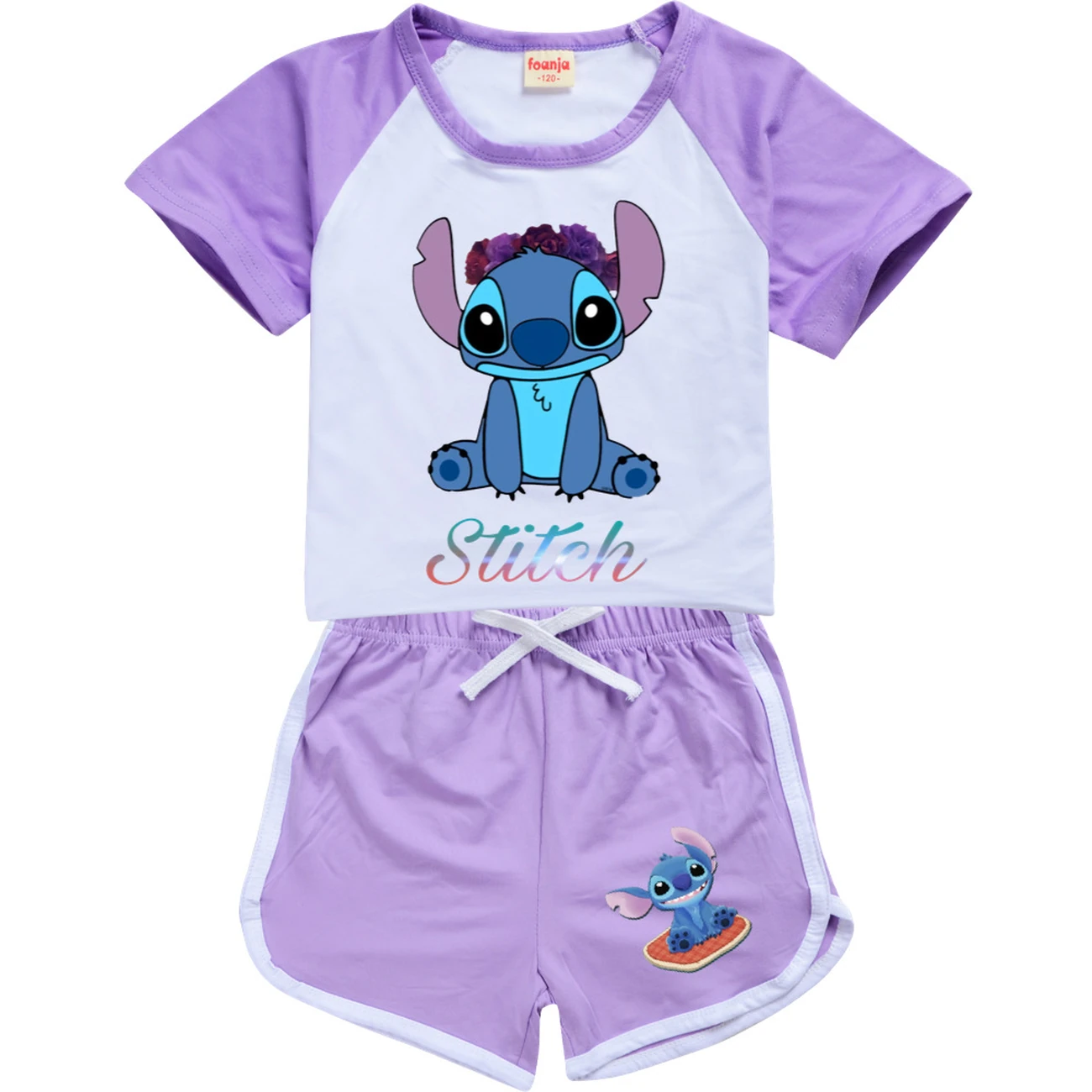 Kids’ Tee & Shorts Active Set — 1137 Edition, Style 07 · Set · Purple