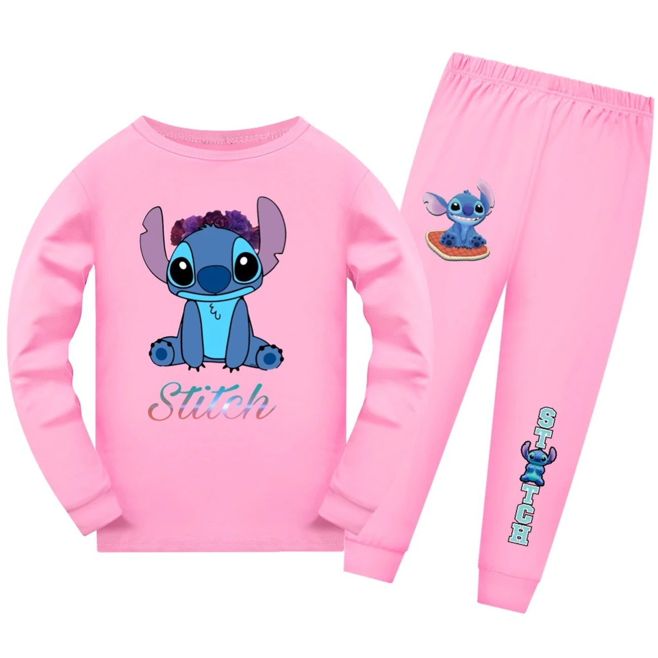 Kids’ Long-Sleeve Lounge Set — 1137 Edition, Style 01 · Set · Pink