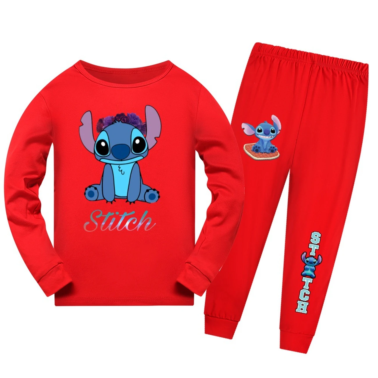 Kids’ Long-Sleeve Lounge Set — 1137 Edition, Style 02 · Set · Red