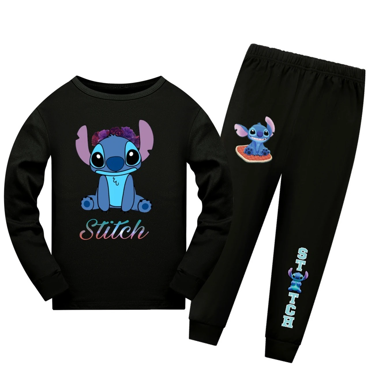 Kids’ Long-Sleeve Lounge Set — 1137 Edition, Style 03 · Set · Black