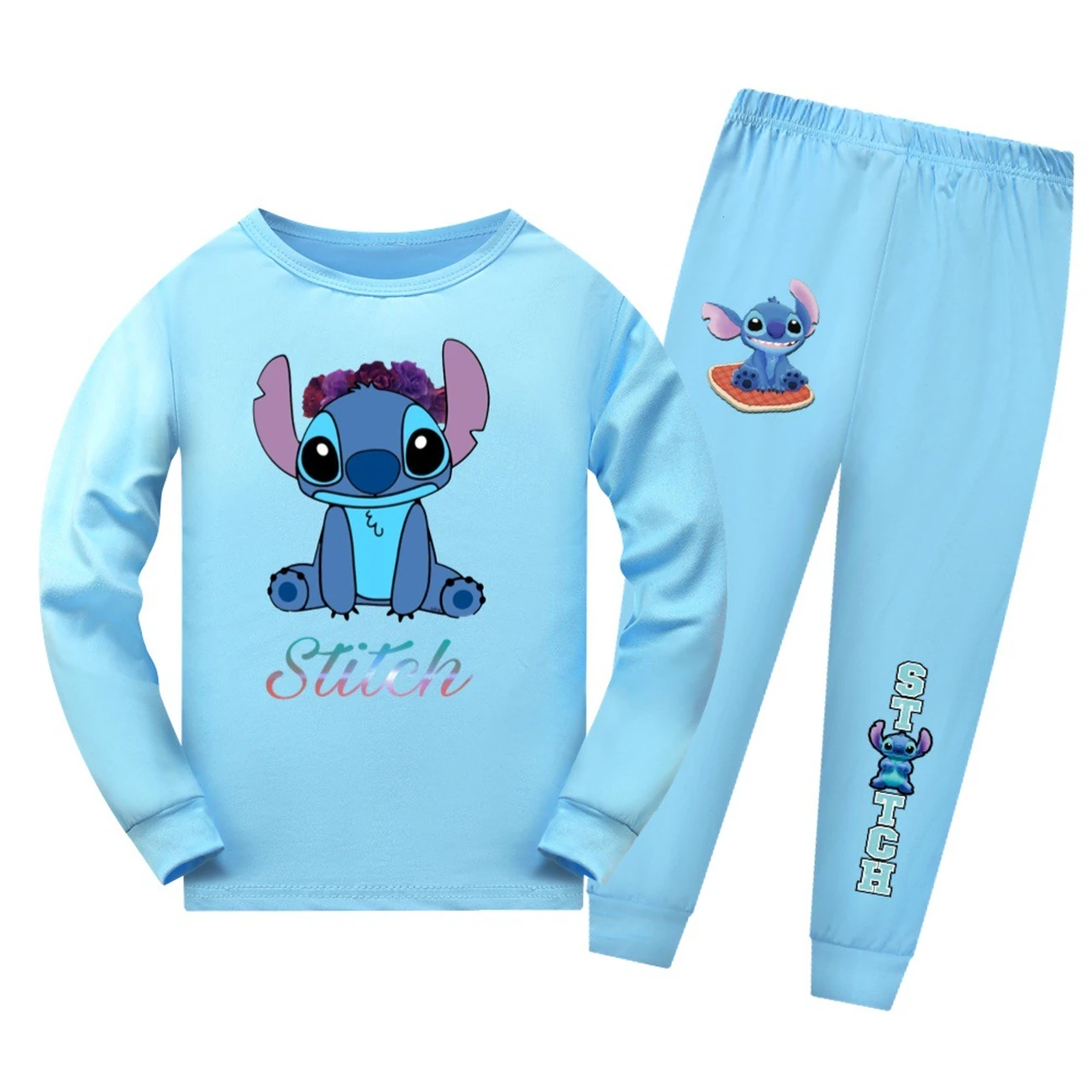 Kids’ Long-Sleeve Lounge Set — 1137 Edition, Style 06 · Set · Light Blue