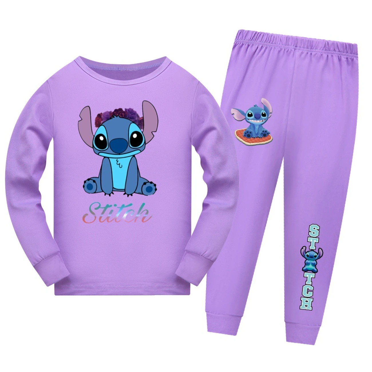 Kids’ Long-Sleeve Lounge Set — 1137 Edition, Style 07 · Set · Purple