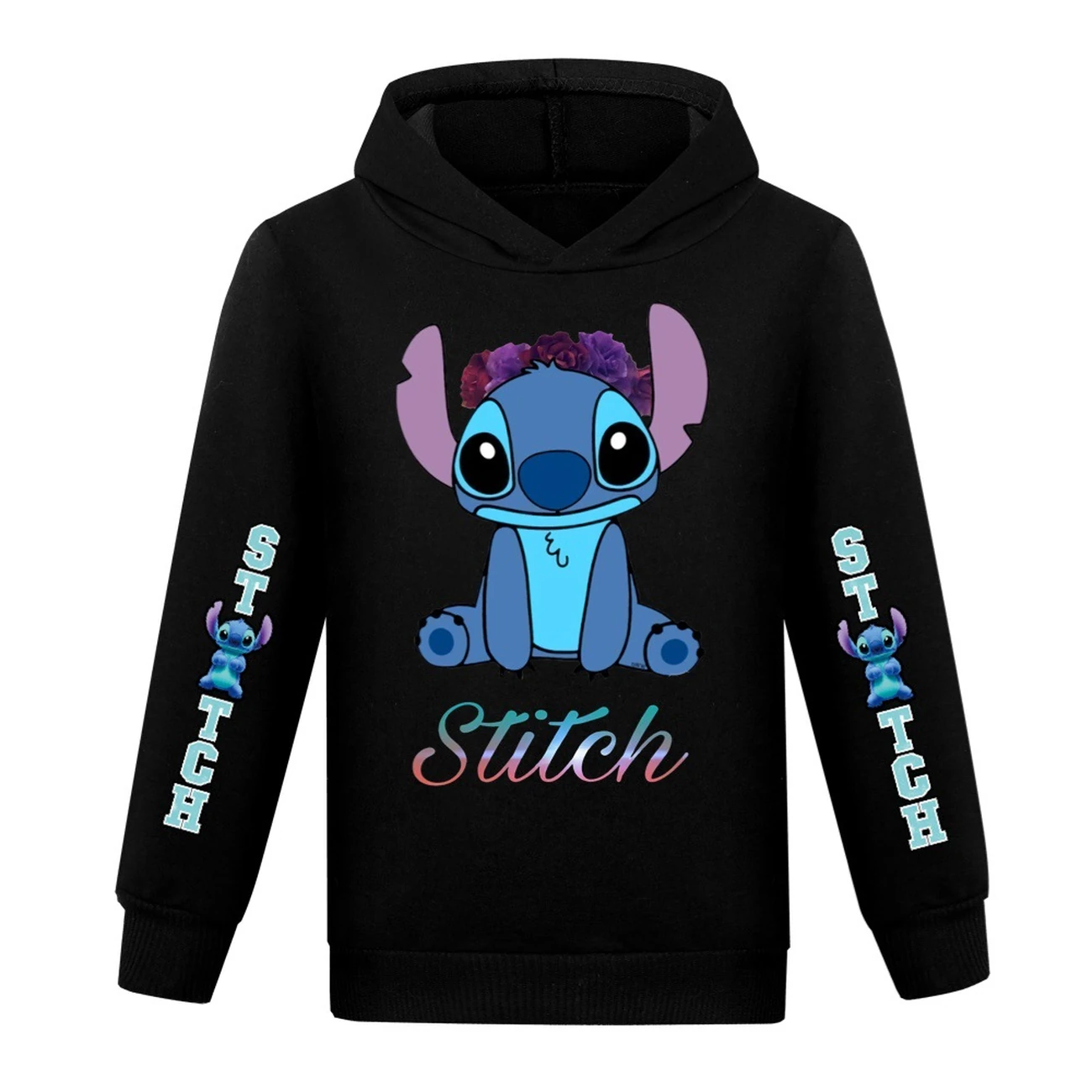 Kids’ Graphic Hoodie — 1137 Collection B, Style 07 · Black