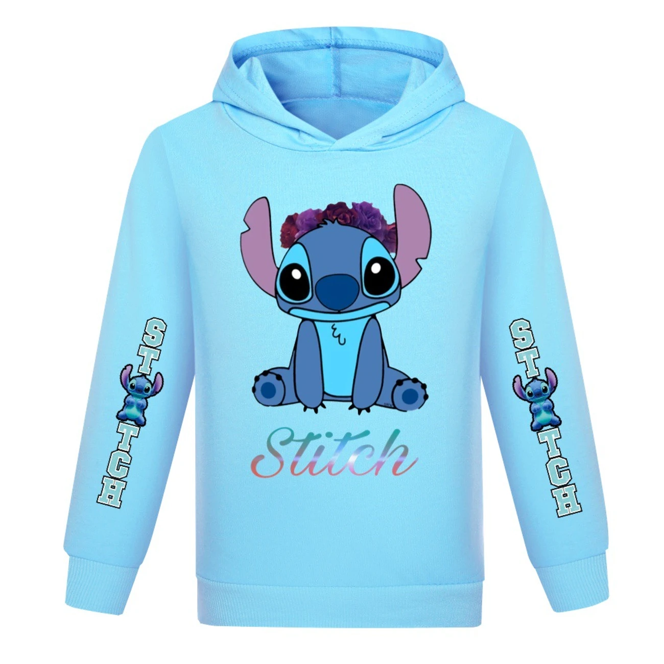 Kids’ Graphic Hoodie — 1137 Collection B, Style 08 · Light Blue