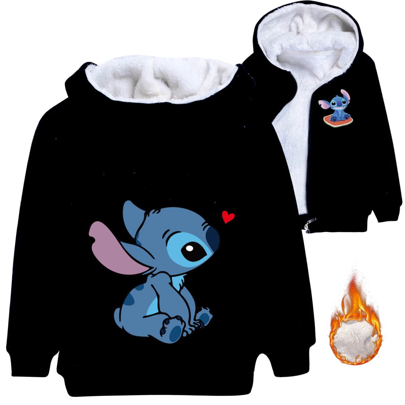 Kids’ Padded Zip Jacket — 1309, Style 03 · Black