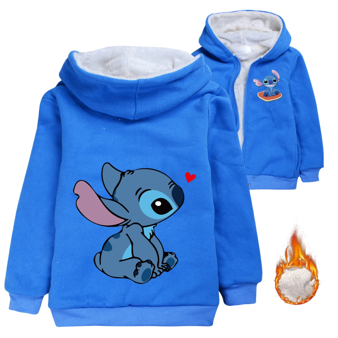 Kids’ Padded Zip Jacket — 1309, Style 04 · Deep Blue