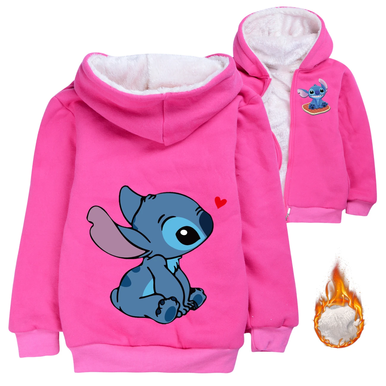 Kids’ Padded Zip Jacket — 1309, Style 06 · Rose