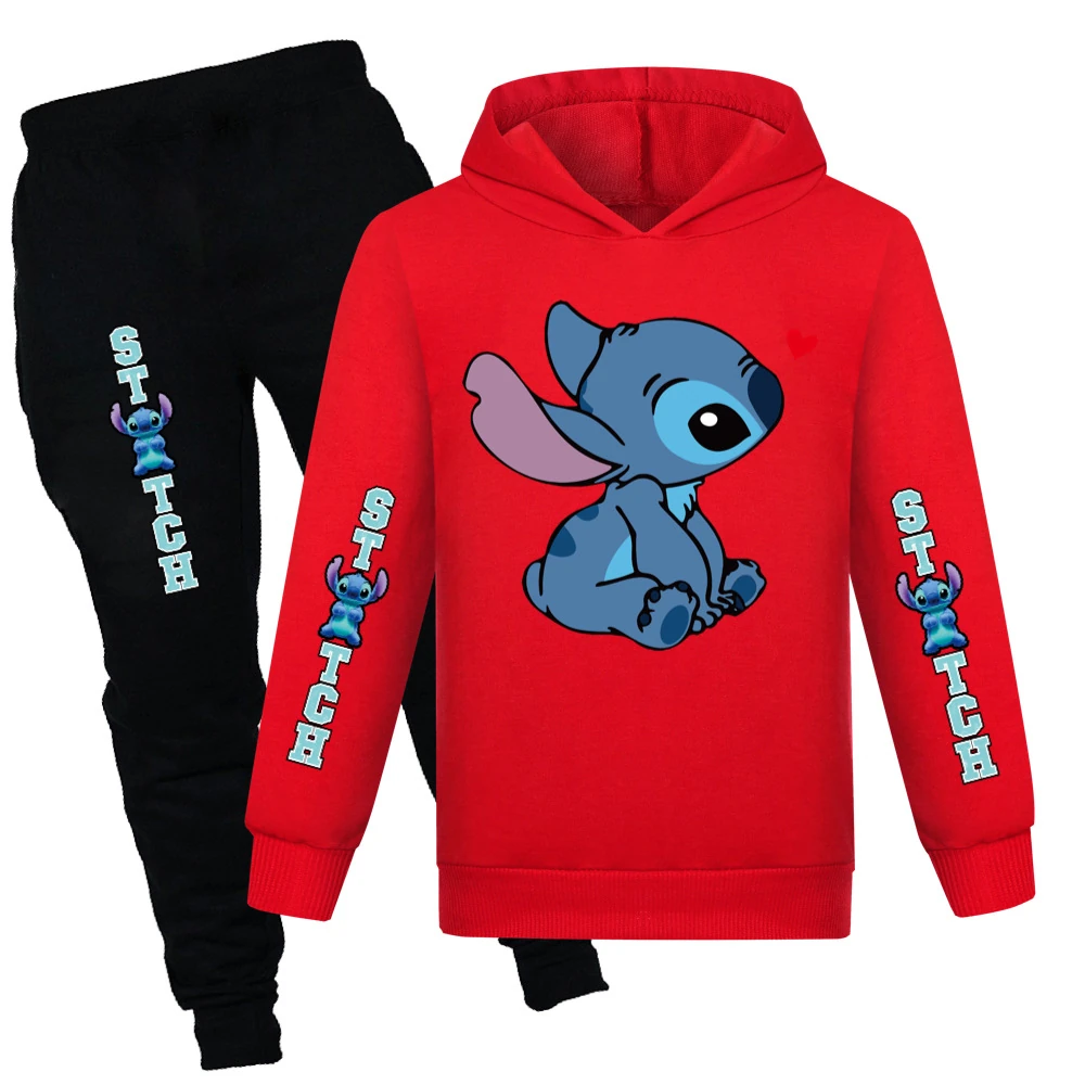 Kids’ Hoodie & Jogger Set — 1309, Style 03 · Red