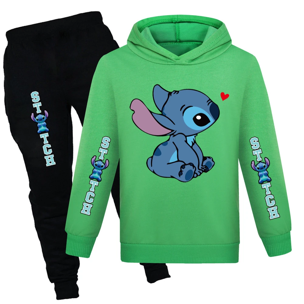 Kids’ Hoodie & Jogger Set — 1309, Style 06 · Green