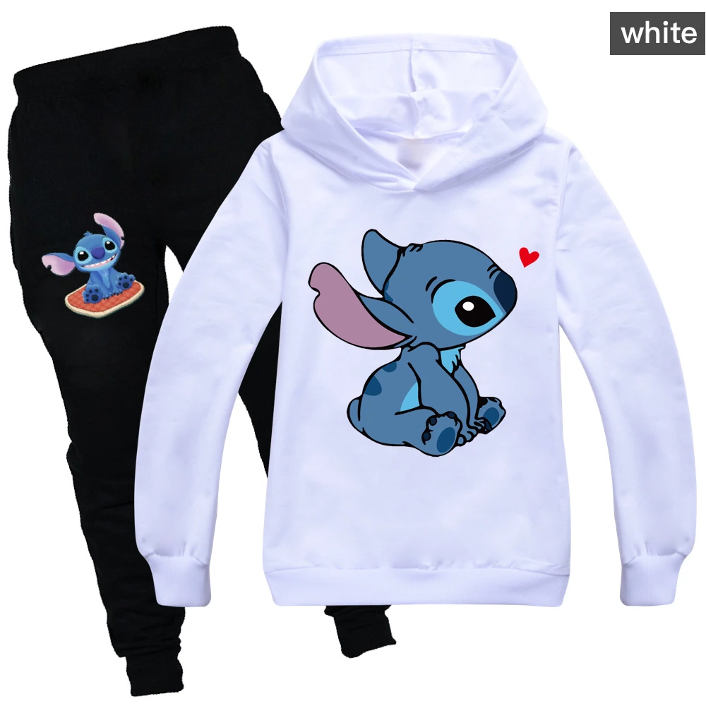 Kids’ Crewneck Sweatshirt & Jogger Set — 1309, Style 01 · White