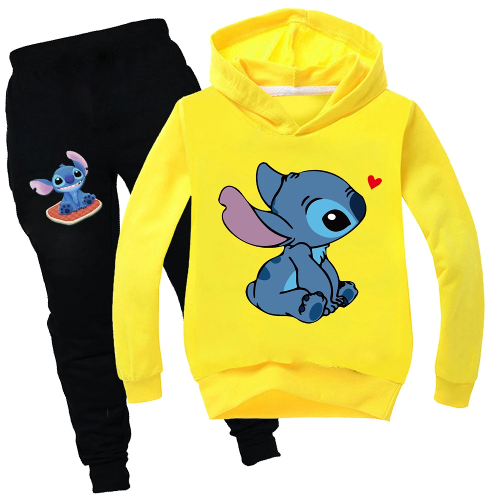 Kids’ Crewneck Sweatshirt & Jogger Set — 1309, Style 02 · Yellow