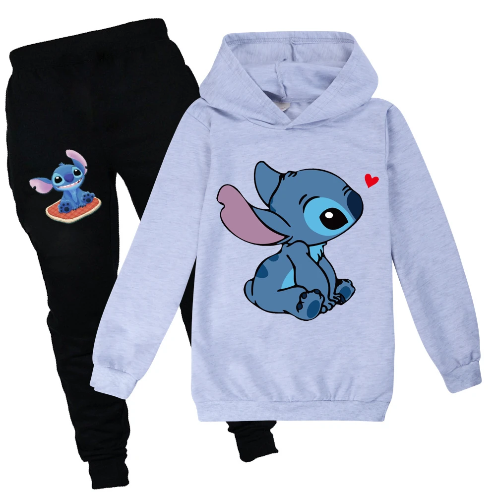 Kids’ Crewneck Sweatshirt & Jogger Set — 1309, Style 05 · Grey