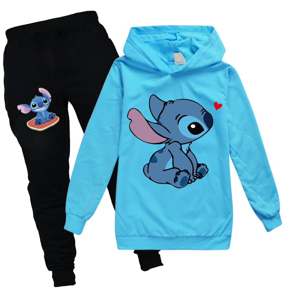 Kids’ Crewneck Sweatshirt & Jogger Set — 1309, Style 08 · Light Blue