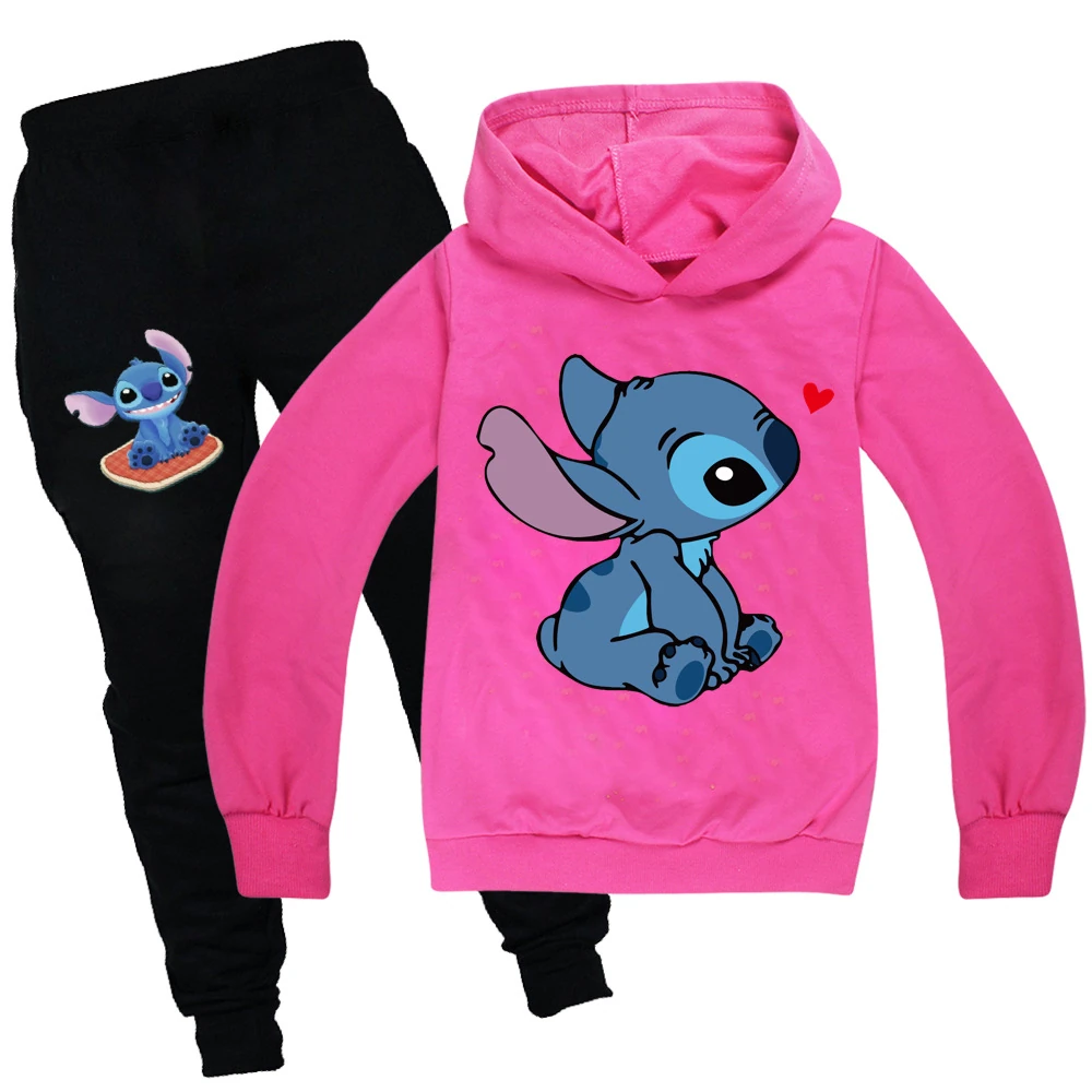 Kids’ Crewneck Sweatshirt & Jogger Set — 1309, Style 12 · Rose