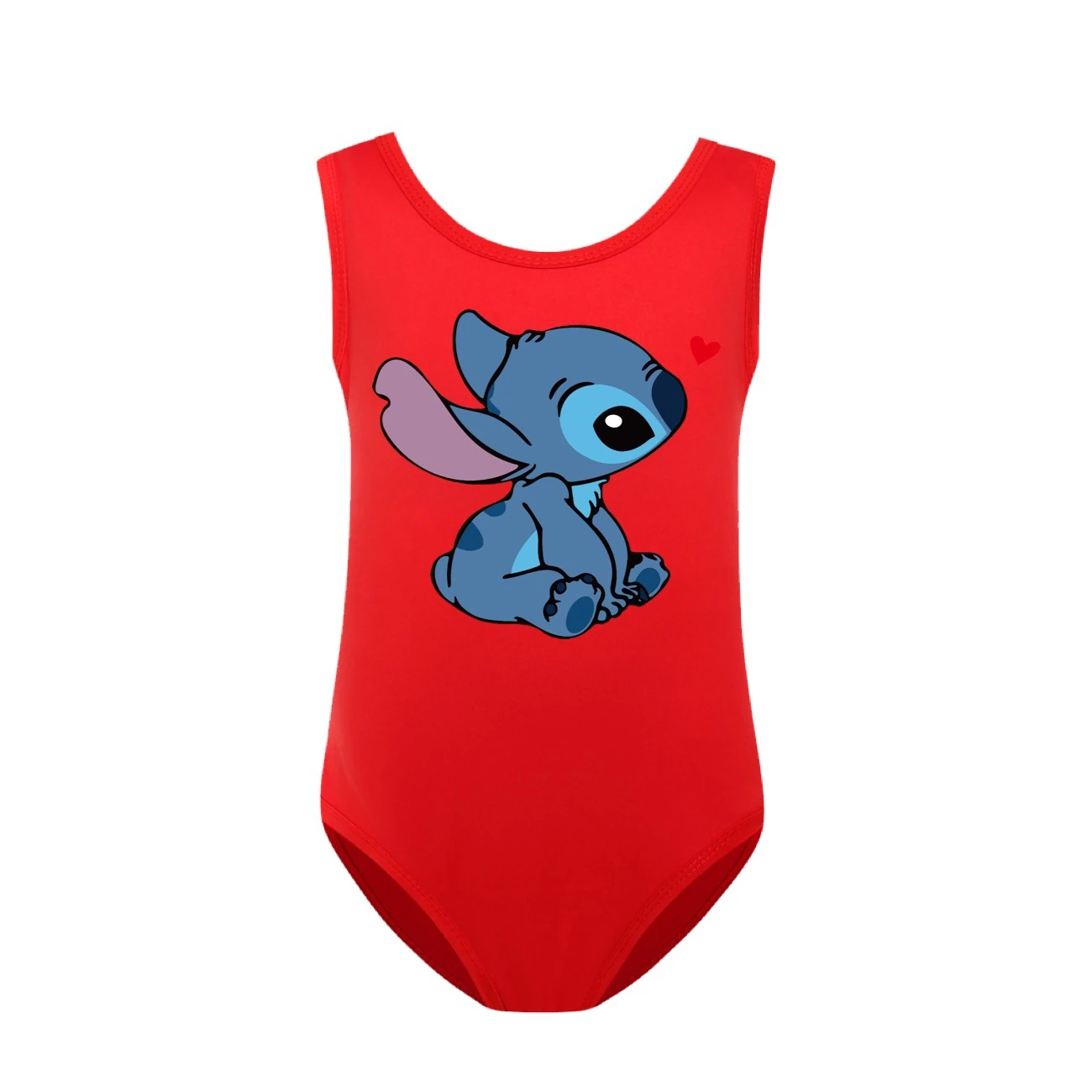 Girls’ One-Piece Swimsuit & Cap Set — 1309, Style 17 · Red