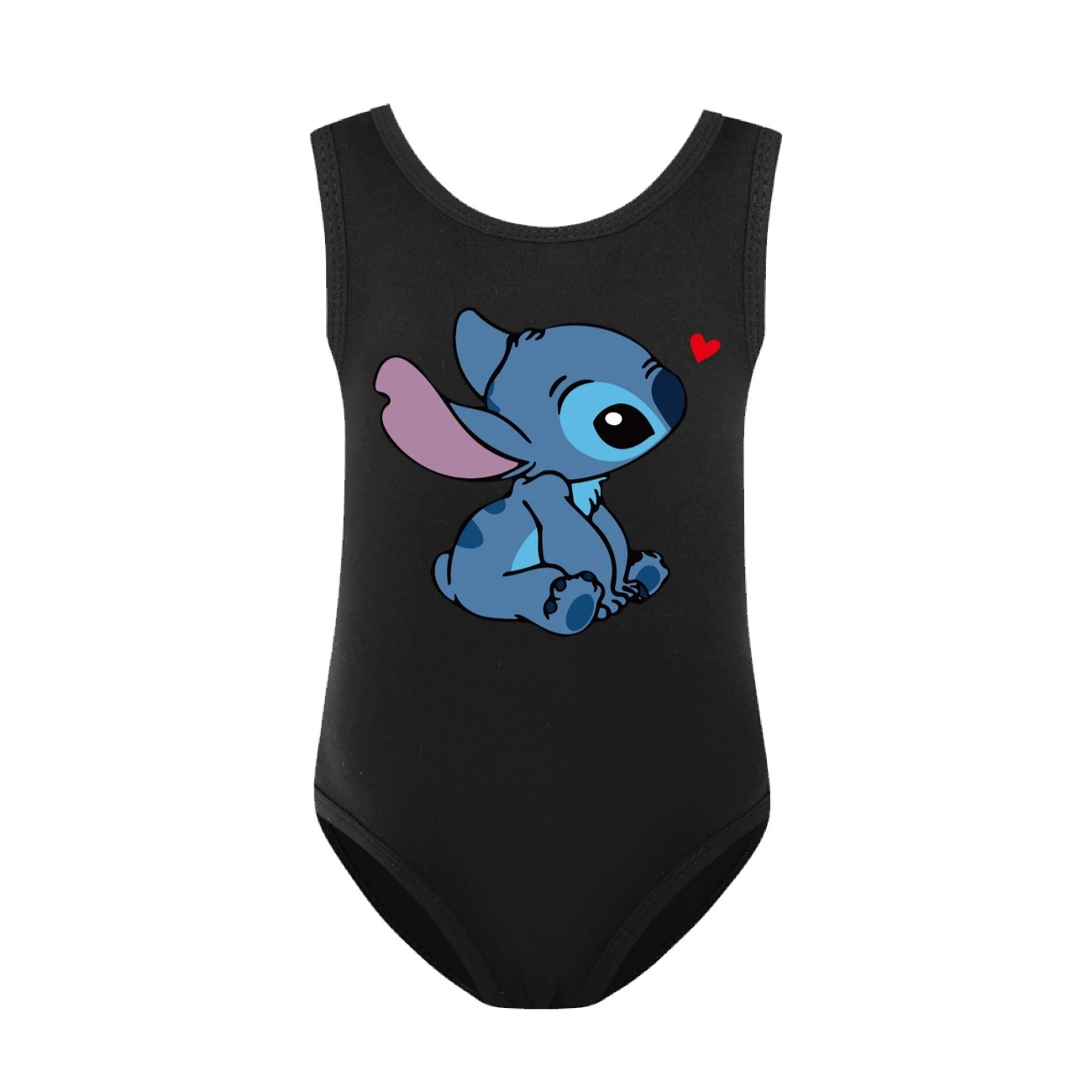 Girls’ One-Piece Swimsuit & Cap Set — 1309, Style 19 · Black