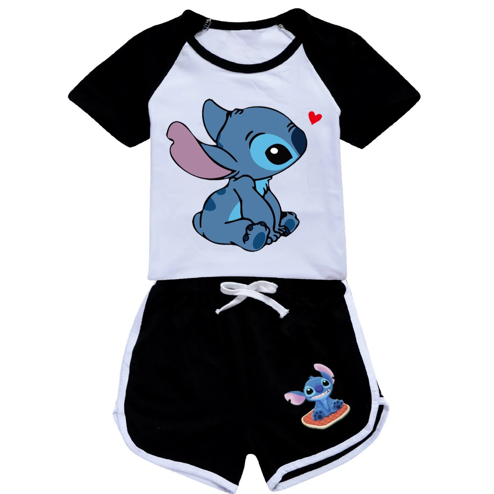 Kids’ Tee & Shorts Active Set — 1309, Style 02 · Set · Black
