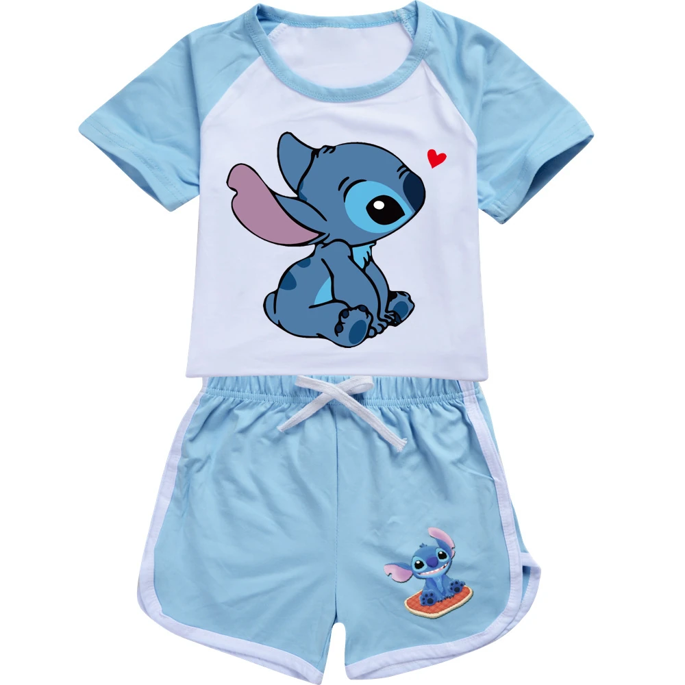 Kids’ Tee & Shorts Active Set — 1309, Style 04 · Set · Light Blue