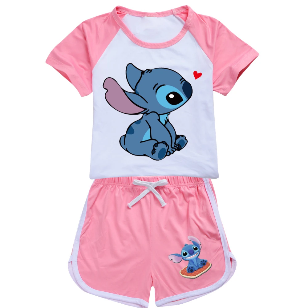 Kids’ Tee & Shorts Active Set — 1309, Style 05 · Set · Pink