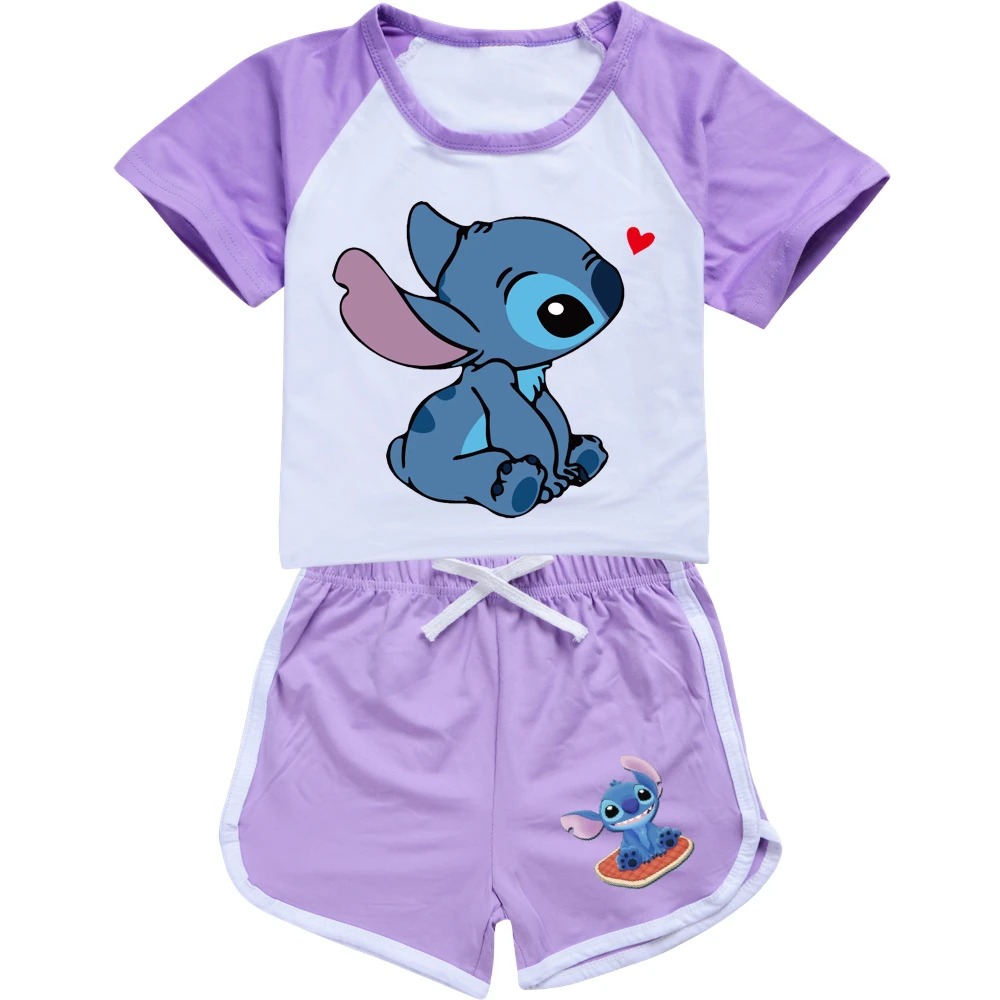 Kids’ Tee & Shorts Active Set — 1309, Style 07 · Set · Purple