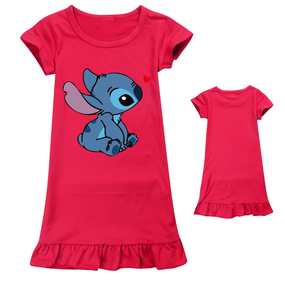 Girls’ Smooth-Knit Lounge Dress — 1309, Style 04 · Red