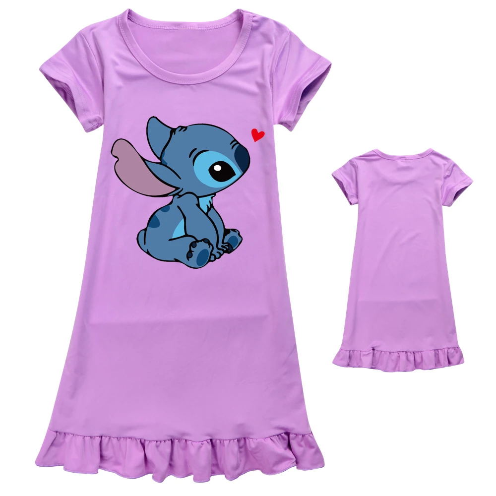Girls’ Smooth-Knit Lounge Dress — 1309, Style 05 · Purple