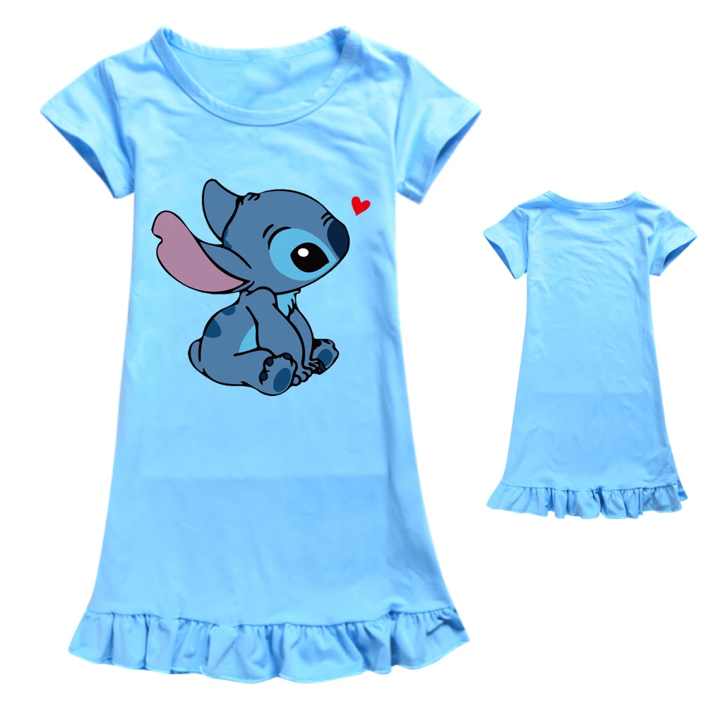 Girls’ Smooth-Knit Lounge Dress — 1309, Style 07 · Light Blue