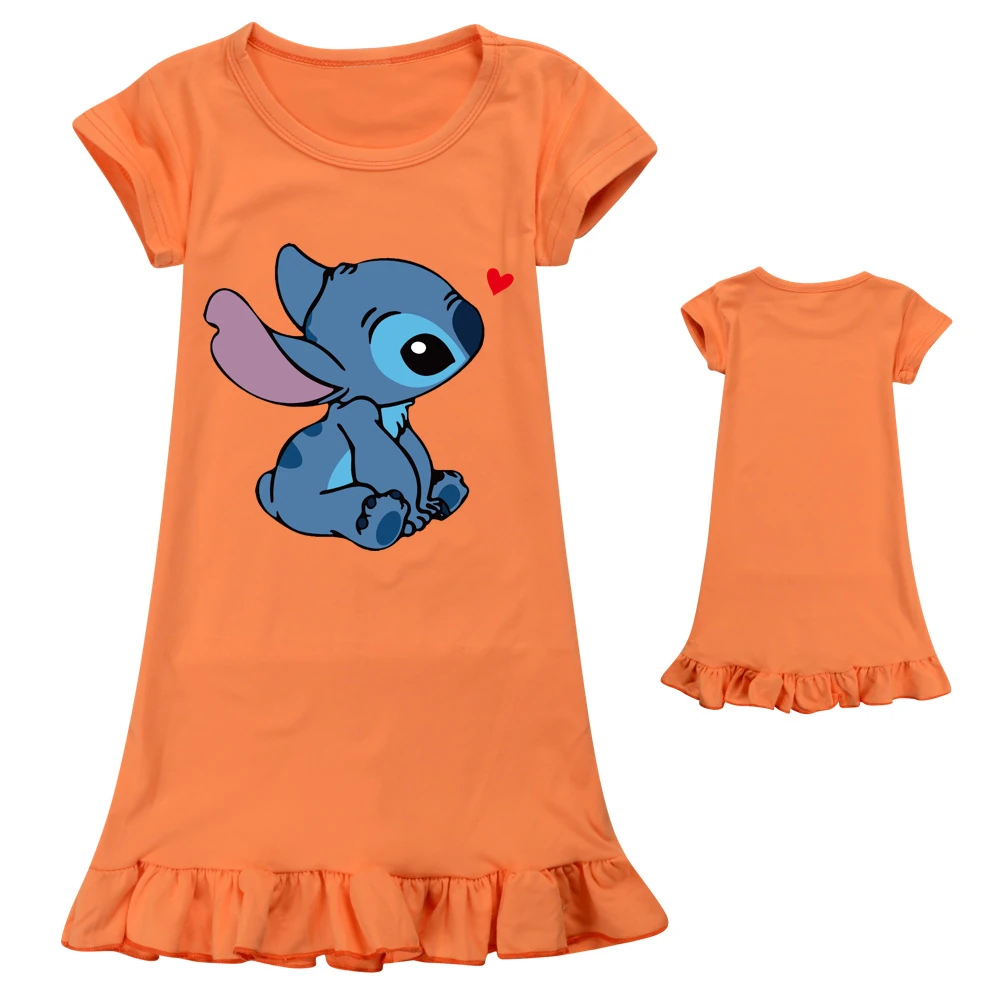 Girls’ Smooth-Knit Lounge Dress — 1309, Style 11 · Orange