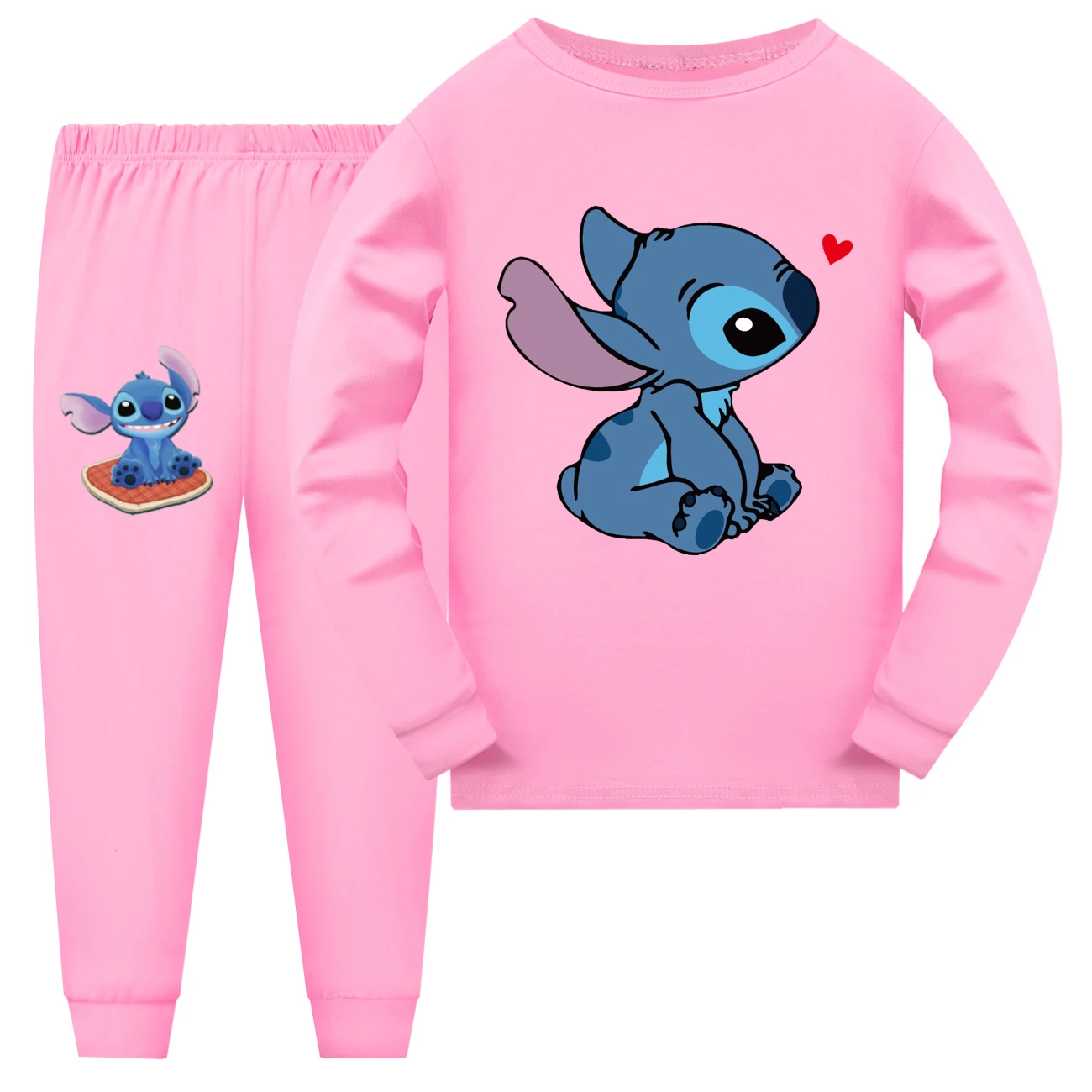 Kids’ Long-Sleeve Lounge Set — 1309, Style 01 · Set · Pink