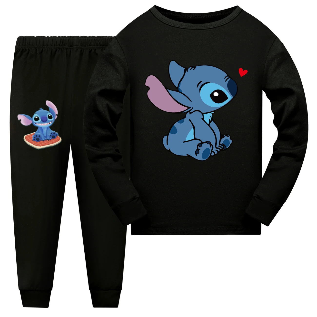 Kids’ Long-Sleeve Lounge Set — 1309, Style 03 · Set · Black