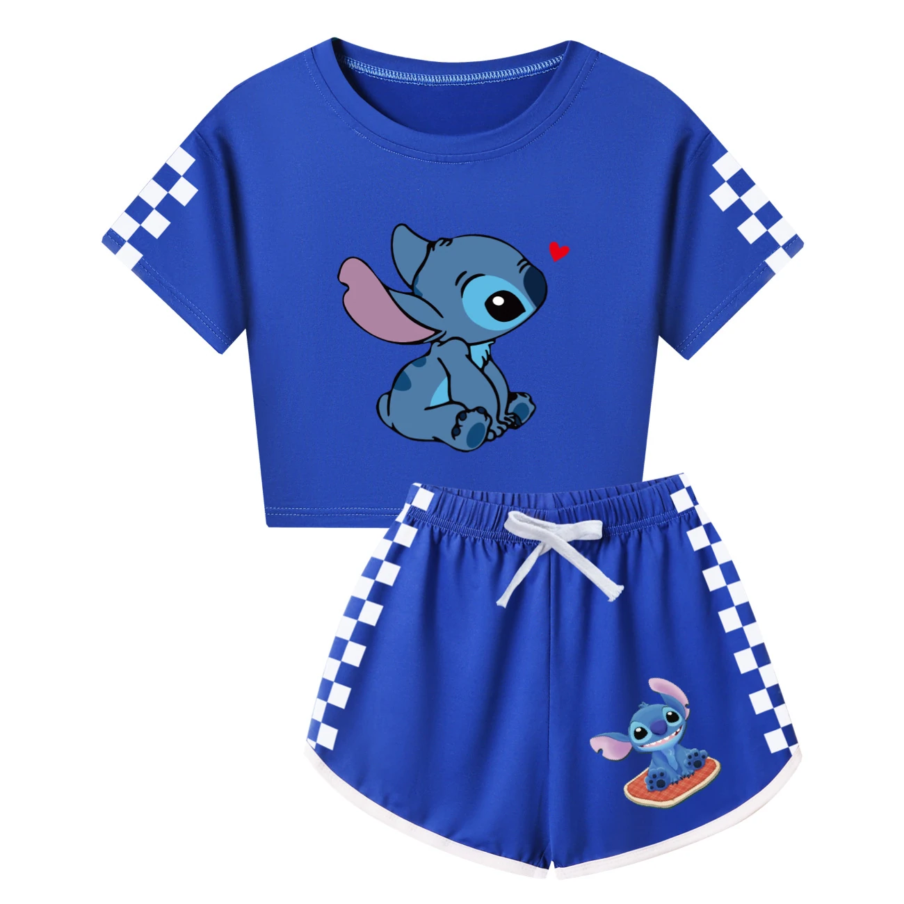 Family Mixed-Sleeve Lounge Set — 1309, Style 08 · Deep Blue