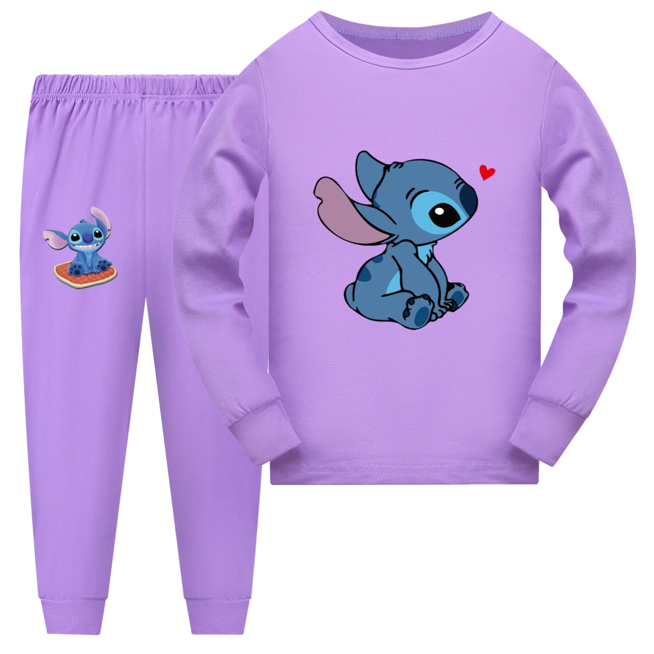 Family Mixed-Sleeve Lounge Set — 1309, Style 09 · Long Sleeve · Purple