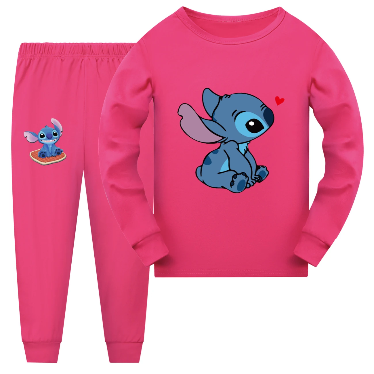 Family Mixed-Sleeve Lounge Set — 1309, Style 11 · Long Sleeve · Rose