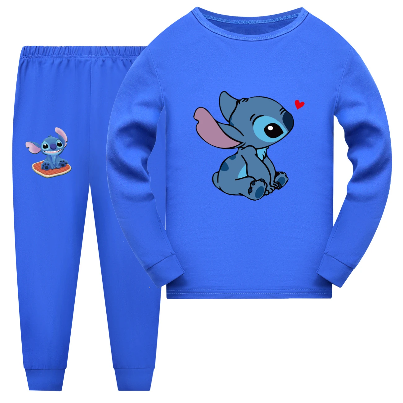 Family Mixed-Sleeve Lounge Set — 1309, Style 12 · Long Sleeve · Blue