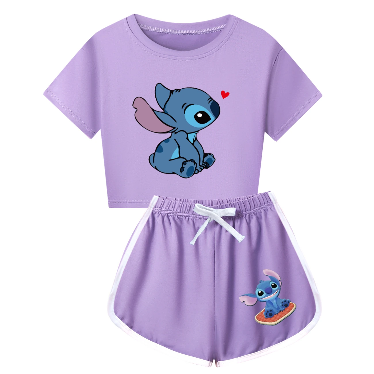 Family Mixed-Sleeve Lounge Set — 1309, Style 19 · Purple