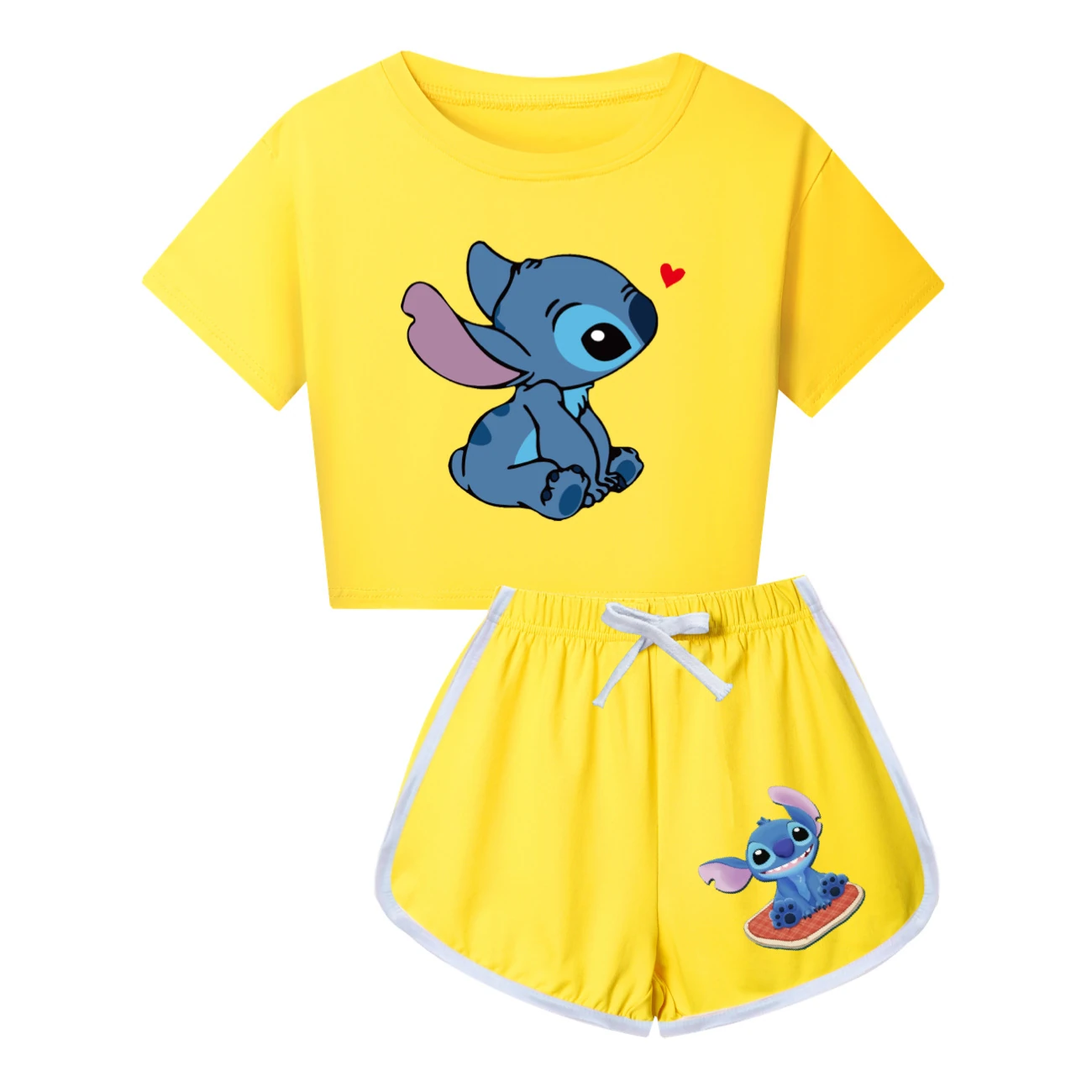 Family Mixed-Sleeve Lounge Set — 1309, Style 22 · Yellow