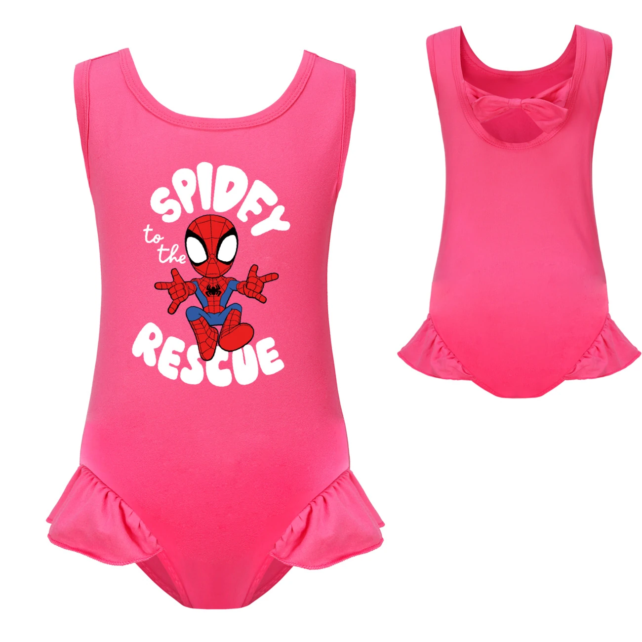 Storybook One-Piece Swimsuit & Cap Set — 3395, Style 18 · Single Piece · Rose