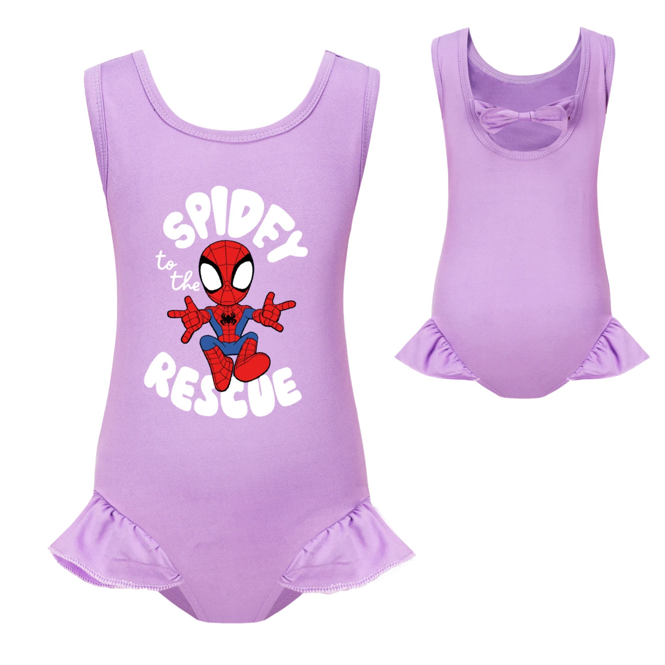 Storybook One-Piece Swimsuit & Cap Set — 3395, Style 19 · Single Piece · Purple