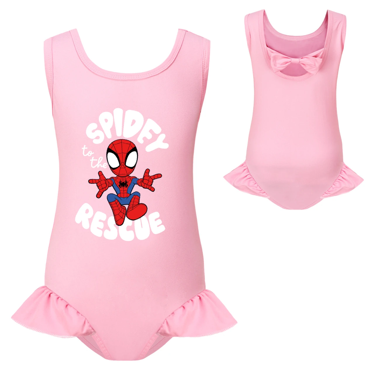 Storybook One-Piece Swimsuit & Cap Set — 3395, Style 20 · Single Piece · Pink
