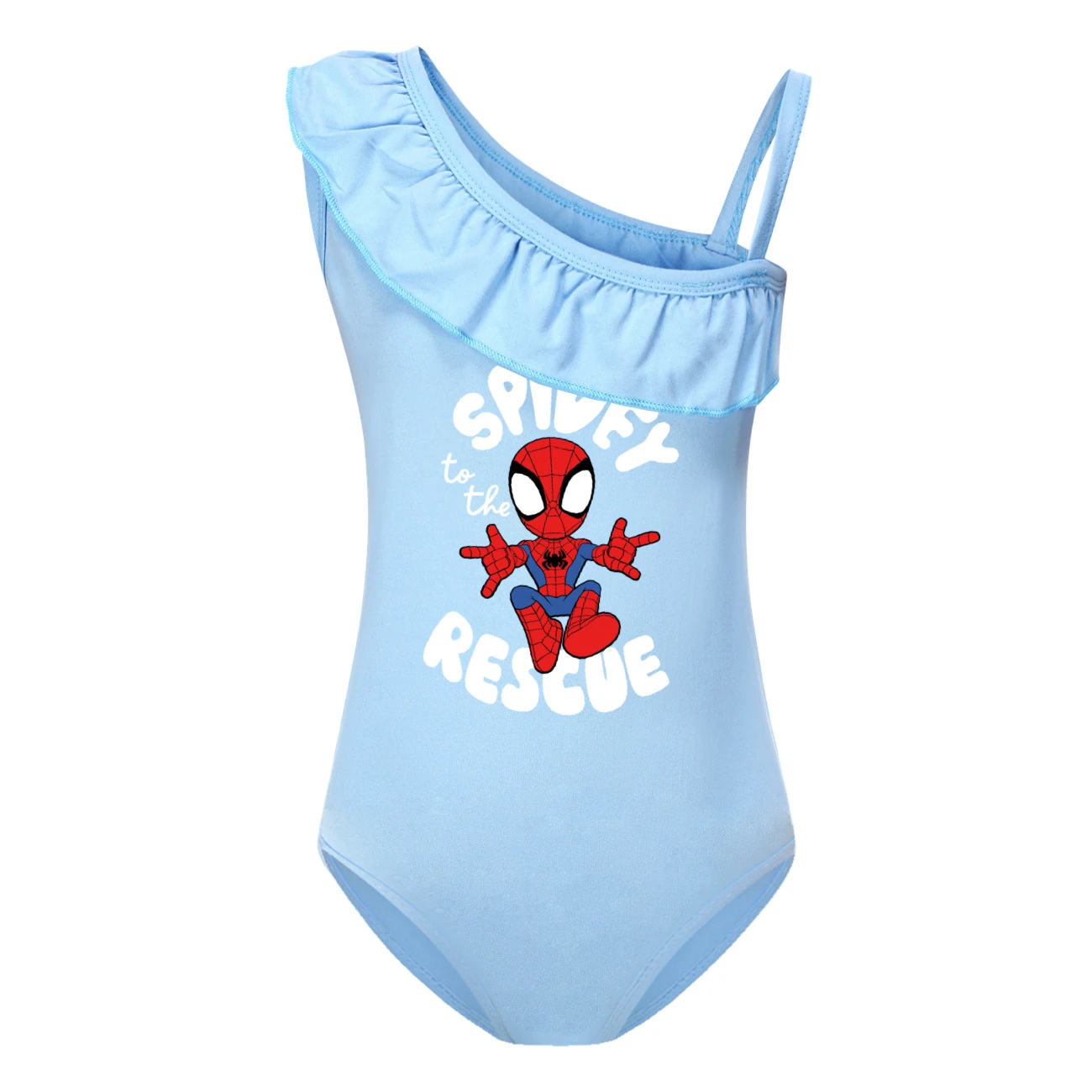 Storybook One-Piece Swimsuit & Cap Set — 3395, Style 21 · Single Piece · Light Blue