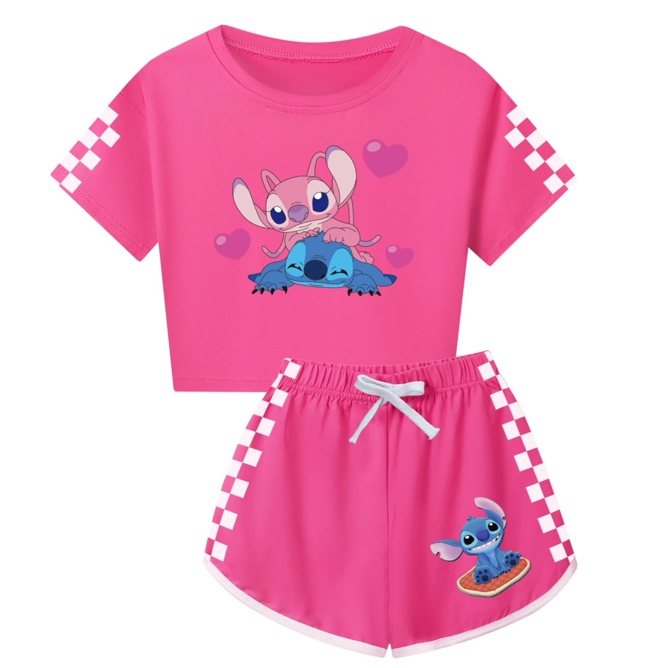 Family Tee & Shorts Set — 3505, Style 03 · Rose