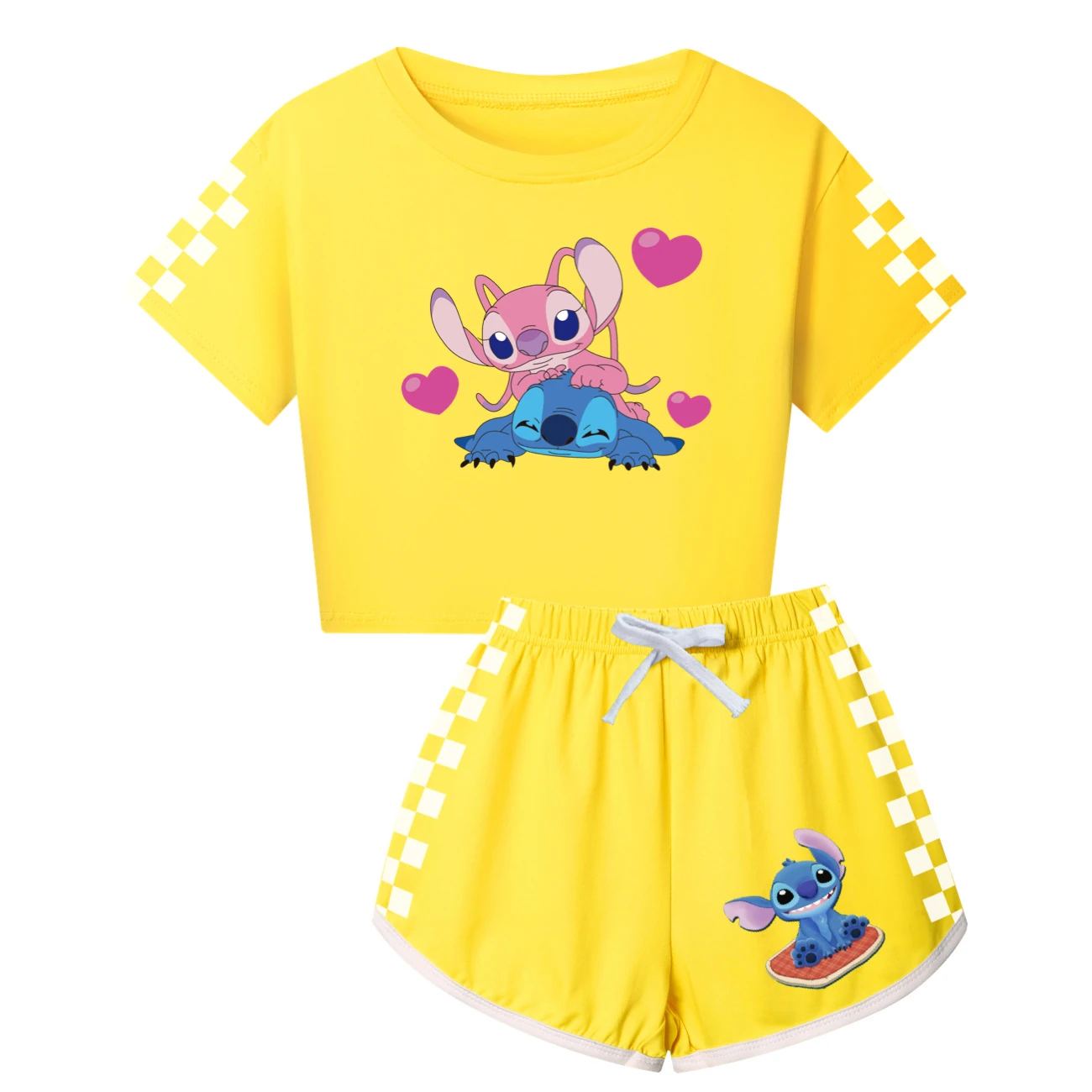 Family Tee & Shorts Set — 3505, Style 07 · Yellow